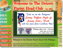 Tablet Screenshot of detroitparrotheadclub.com